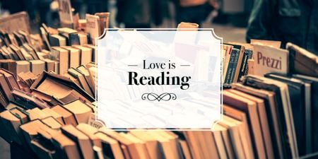 Platilla de diseño Reading Inspiration Books on Shelves Image