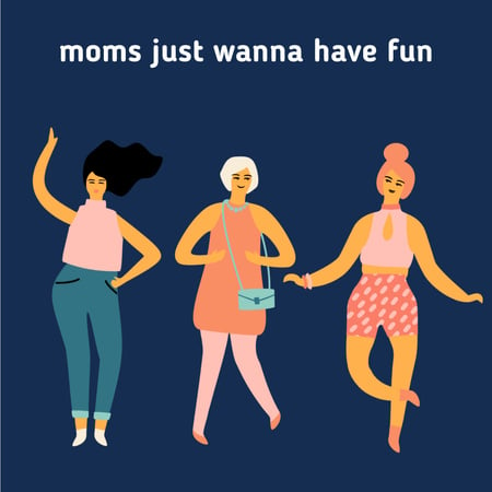 Happy dancing Moms Animated Post Šablona návrhu