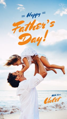 Father with his daughter on Father's Day Instagram Story Design Template