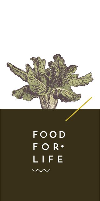 Designvorlage Food Ad with cabbage illustration für Graphic
