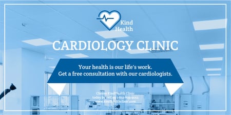 Cardiology clinic Ad Twitter Modelo de Design