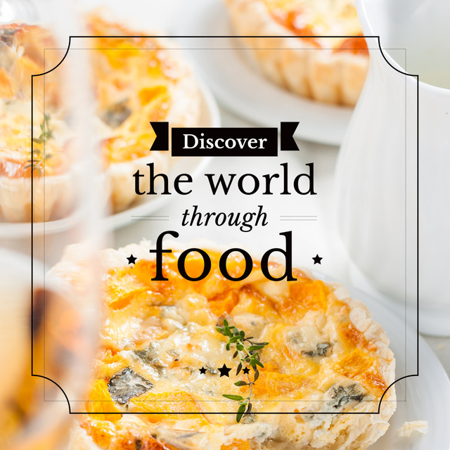 Food Inspiration Quote with tasty pie Instagram ADデザインテンプレート