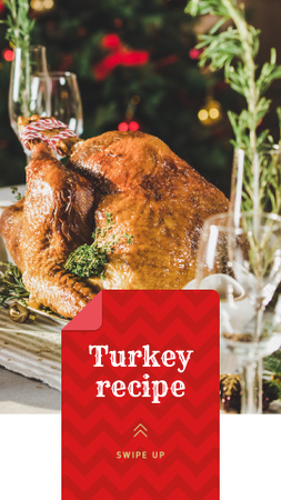 Festive Dinner whole Roasted Turkey Instagram Story Design Template