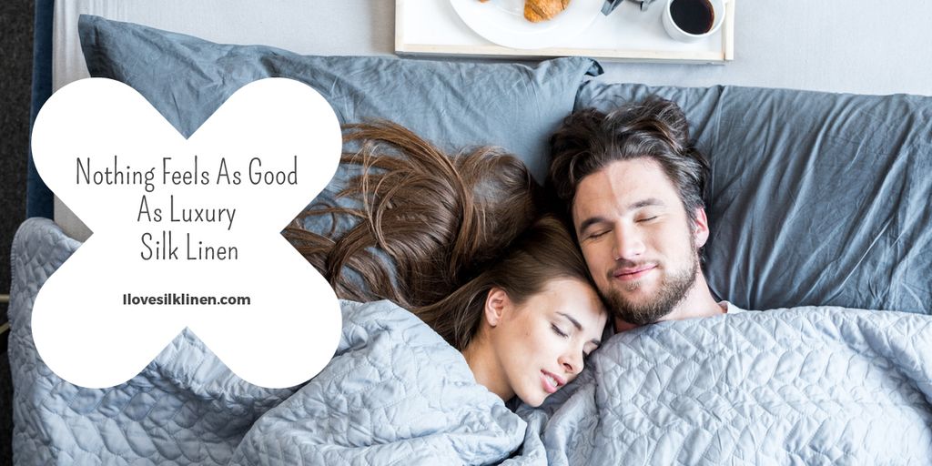 Bed Linen ad with Couple sleeping in bed Image – шаблон для дизайна