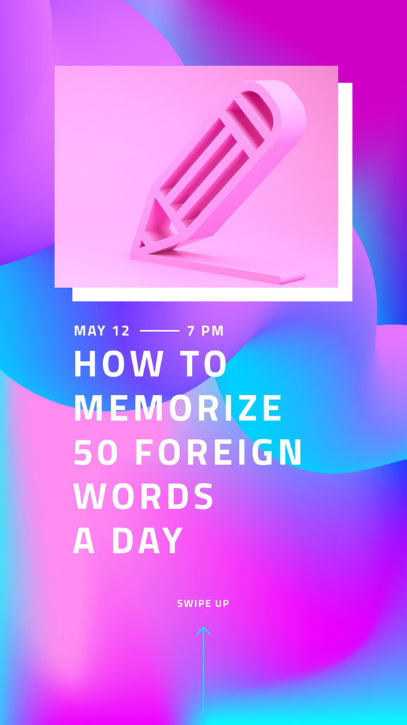 Plantilla de diseño de How to memorize Foreign Words Instagram Story 