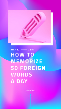 Designvorlage How to memorize Foreign Words für Instagram Story