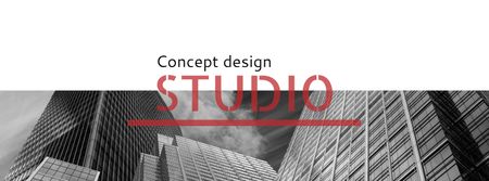 Building Agency Ad with Modern Skyscrapers Facebook cover Modelo de Design
