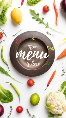 Meal with greens and Vegetables Instagram Story – шаблон для дизайну