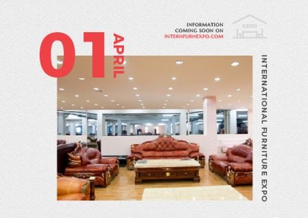 Furniture Expo invitation with modern Interior Postcard Šablona návrhu