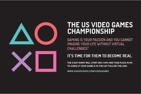 Ontwerpsjabloon van Gift Certificate van Video games Championship