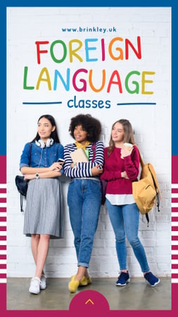 Plantilla de diseño de Language Classes Ad with Confident young girls Instagram Story 