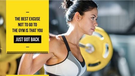 Sport inspiration with Woman lifting Barbell Title Design Template