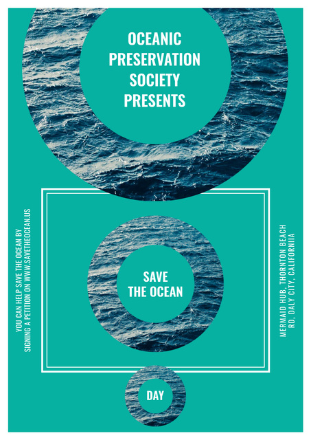 Modèle de visuel Save the ocean event Annoucement - Poster