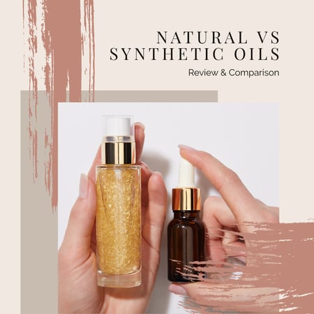 Ontwerpsjabloon van Instagram van Natural Synthetic Oils Offer in Pink