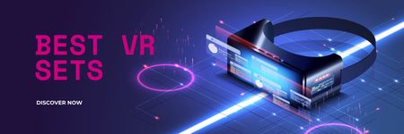 Plantilla de diseño de VR technology review Twitter 