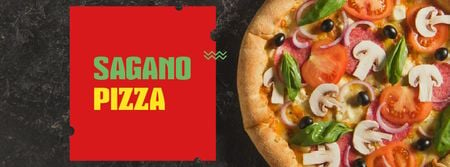 Italian Pizza menu promotion Facebook cover tervezősablon
