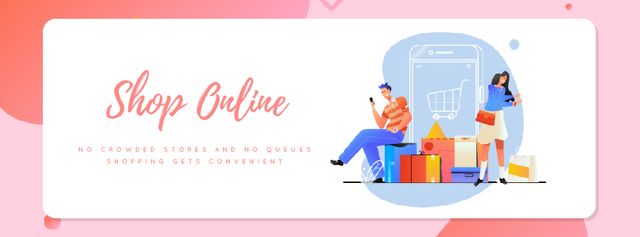People shopping online Facebook Video cover Design Template