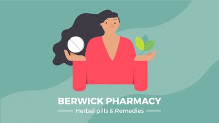 Pharmacist Holding Herb and Pill Full HD video Modelo de Design