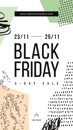 Black Friday Ad Colorful geometric pattern Instagram Story Design Template