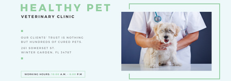 Plantilla de diseño de Vet Clinic Ad Doctor Holding Dog Tumblr 
