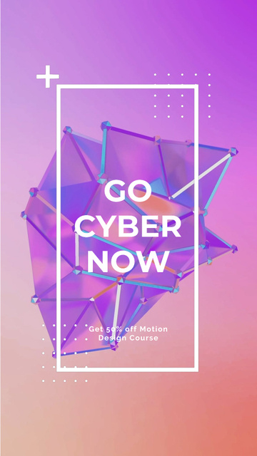 Cyber Monday Sale Digital Shape in Purple Instagram Video Story Design Template
