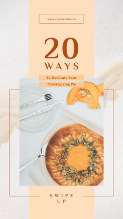 hálaadás sült sütőtök pite Instagram Story tervezősablon
