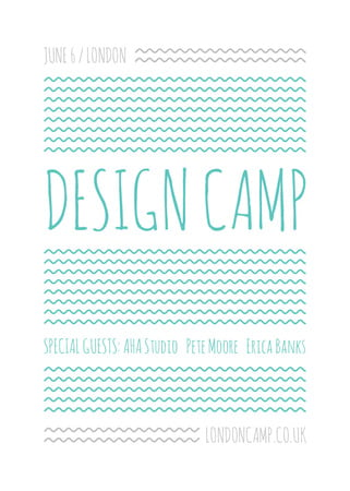 Design camp announcement on Blue waves Flayer – шаблон для дизайну