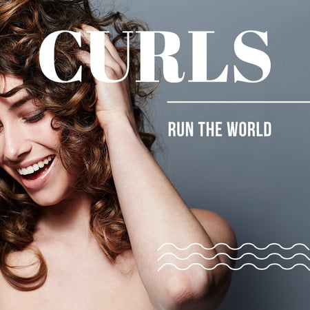 Designvorlage Beautiful Young Woman with Curls für Instagram