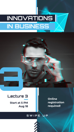 Szablon projektu Innovative Technology Ad Man Using VR Glasses Instagram Story