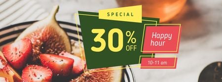 Happy Hour offer with Fruit Dish Facebook cover Design Template