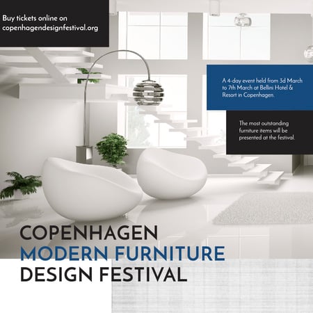 Modern Apartment with futuristic Furniture Instagramデザインテンプレート