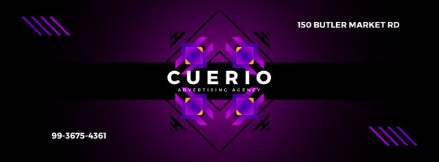 Abstract geometric template in ethnic style Facebook Video cover Modelo de Design