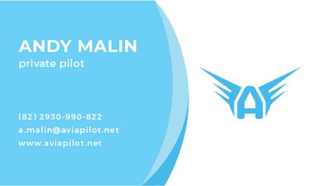 Private Pilot Services Offer Business card tervezősablon