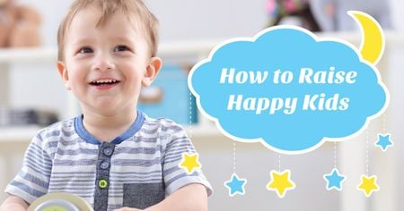 Happy little kid smiling Facebook AD Design Template