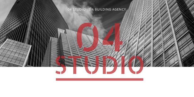 Building Agency Ad with Modern Skyscrapers Image Modelo de Design