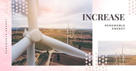 Renewable Energy with Wind Turbines Farm Facebook AD Design Template
