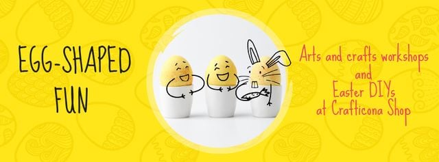 Greeting Cards Offer with cute Easter Eggs Facebook Video cover Design Template
