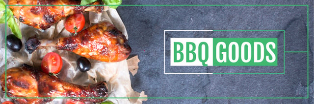 BBQ Food Offer with Tomato and Olives Twitter Design Template