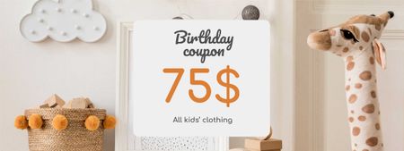Kids' Clothing Birthday Offer Couponデザインテンプレート