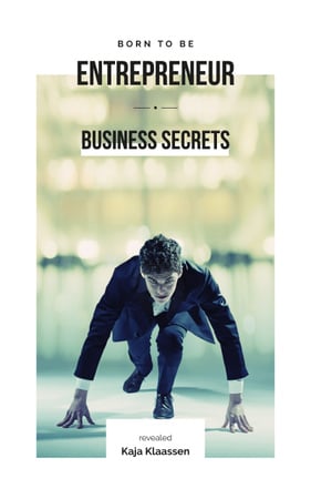 Entrepreneurship Secrets Businessman on Race Start Book Coverデザインテンプレート