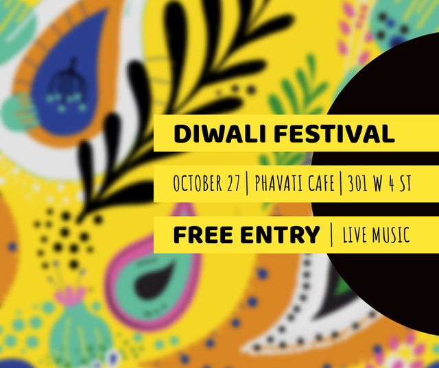 Happy Diwali celebration event Facebook tervezősablon