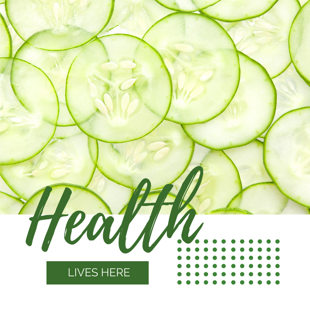 Healthy Food Sliced Green Cucumbers Instagram AD Modelo de Design