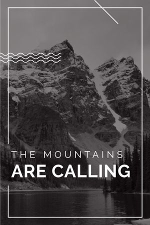 Travel Inspiration Quote with Scenic Mountains Lake Tumblr Πρότυπο σχεδίασης