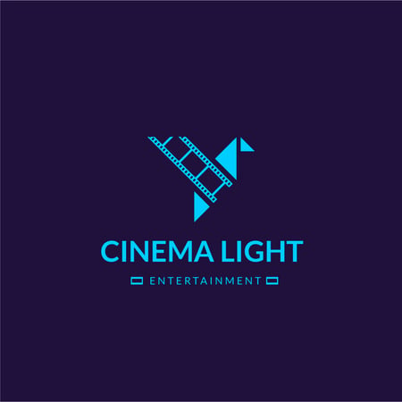 Cinema Club Ad with Film Icon Logo Design Template