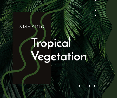 Green tropical plant Leaves Facebook Modelo de Design
