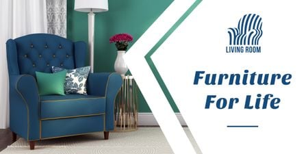 Furniture advertisement with Soft Armchair Image Design Template