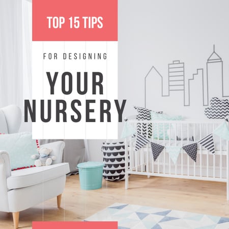 Cozy nursery interior Instagram Design Template