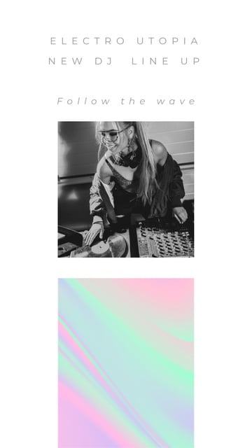 Stylish DJ Girl playing music on dj remote Instagram Story Design Template