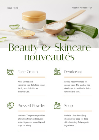 Beauty and Skincare nouveautes Review Newsletter tervezősablon
