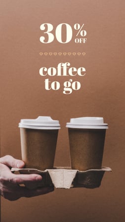 kávét elvitelre különleges kedvezményes ajánlat Instagram Story tervezősablon